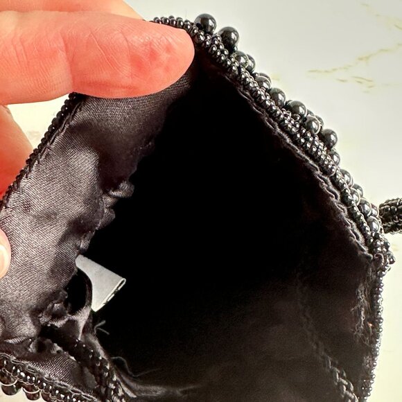 La Regale Ltd. Black Beaded Drawstring Evening Bag - Picture 4 of 10